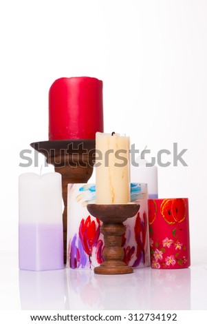 Set of colored candles