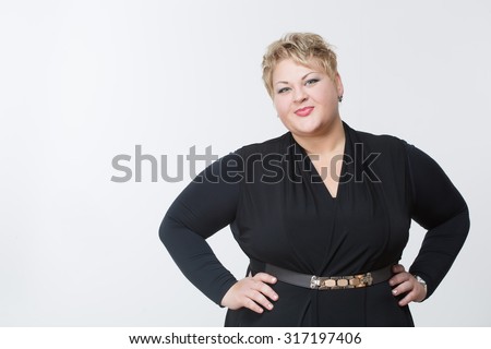 Fat woman in a beautiful dress