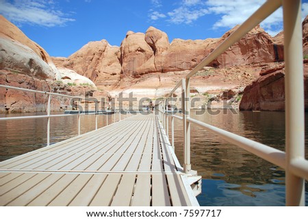 Rainbow bridge canyon deck at Lake Powell, Glen Canyon, United States