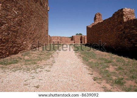 Old street in Salinas ruin site, New Mexico