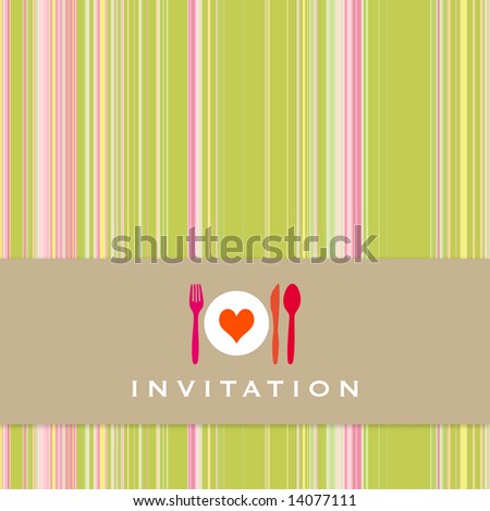 Food - restaurant - menu design with cutlery silhouette and background with vertical stripes
