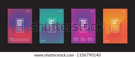 Digital Glitch Vector Minimalistic Style Brochure, Cover, Flyer, Book Design Template. Contemporary Art Conceptual Illustration