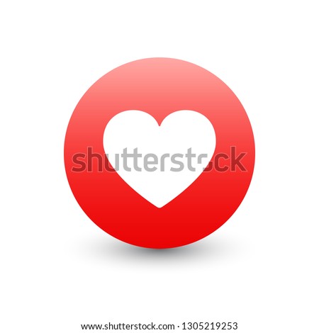 3D Vector Heart Emoticon Icon Design for Social Network Isolated on White Background. Modern Emoji