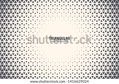 Triangle Shapes Vector Abstract Geometric Technology Background. Radial Composition Halftone Frame Triangular Retro Simple Pattern. Minimal Style Dynamic Tech Wallpaper
