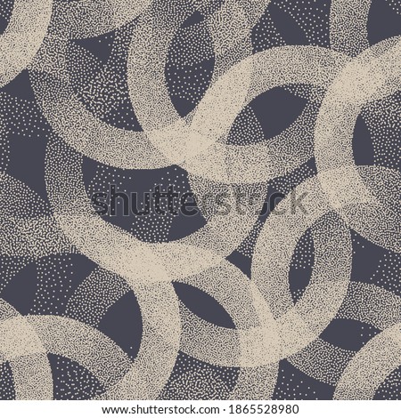 Stippled Weird Trendy Seamless Pattern Vector Abstract Background. Handmade Tileable Geometric Dotted Grunge Repetitive Retro Wallpaper. Bizarre Art Illustration