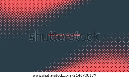 Modern Halftone Checkered Pattern Vector Rounded Square Dots Horizontal Smooth Curved Border Red Blue Abstract Background. Chequered Subtle Pop Art Texture. Half Tone Graphic Minimalist Wallpaper