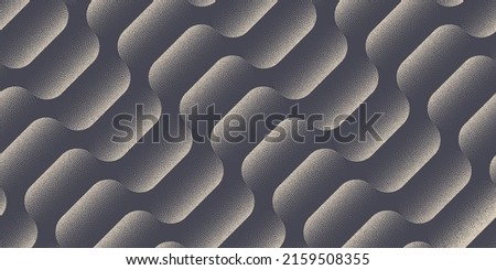 Psychedelic Wavy Ripple Tilted Structure Seamless Pattern Vector Dynamic Abstract Background. Incline Diagonal Smooth Curved Lines Repetitive Grey Wide Wallpaper. Extravagant Ornament Art Illustration