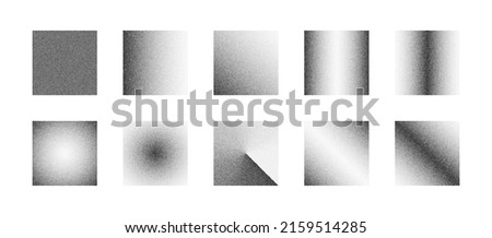 Square Stipple Hand Drawn Dotwork Vector Abstract Shapes Set With Different Variations Of Black Noise Gradient Isolated On White. Various Halftone Dotted Design Elements Dust Grainy Texture Collection