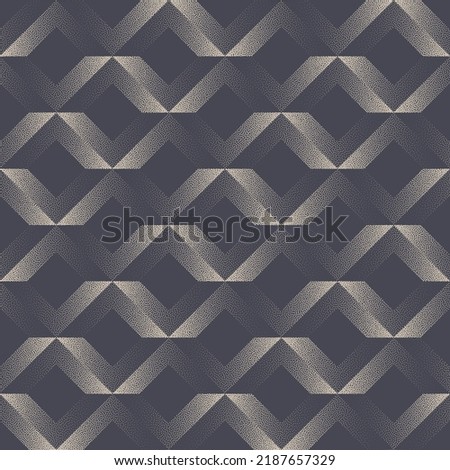 Brutal Geometric Structure Stipple Seamless Pattern Vector Abstract Background. Carpet Print Retro Textile Design Dot Work Grainy Texture Repetitive Pale Grey Wallpaper. Halftone Art Illustration