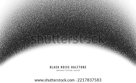 Black Noise Stipple Dotwork Halftone Gradient Vector Smooth Semi Circle Bent Border Isolated On White. Hand Drawn Dotted Abstract Grainy Texture. Pointillism Art Bend Form Conceptual Illustration