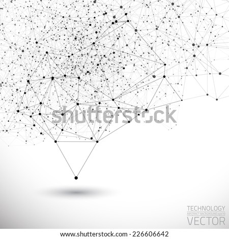 Abstract white bright technology vector background. Connection structure. Vector science background. Polygonal vector background
