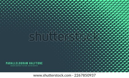 Parallelogram Halftone Vector Dynamic Radial Border Eye Catching Abstract Background. Modern Half Tone Striking Pattern Conceptual Turquoise Texture. Speed Effect Abstraction Teal Green Wallpaper