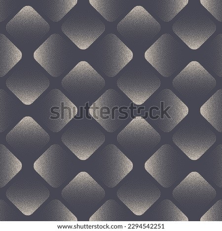 Rounded Rhombus Grid Seamless Pattern Trend Vector Aesthetic Abstract Background. Apparel Design Cool Textile Print Repetitive Abstraction. Half Tone Gradient Endless Geometrical Art Illustration