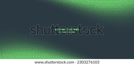 Dither Pattern Bitmap Texture Smooth Twisted Border Vector Abstract Background. Glitch Screen With Flicker Pixels Effect Panoramic Illustration. 8 Bit Pixel Art Retro Video Arcade Game Green Backdrop
