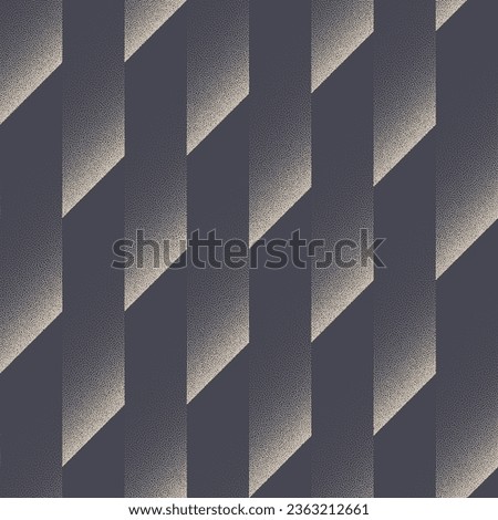 Falling Slanted Stripes Seamless Pattern Vector Dotwork Abstract Background. Parallelogram Grid Faded Structure Textile Print For Clothes Or Sportswear. Repetitive Wallpaper Half Tone Art Illustration