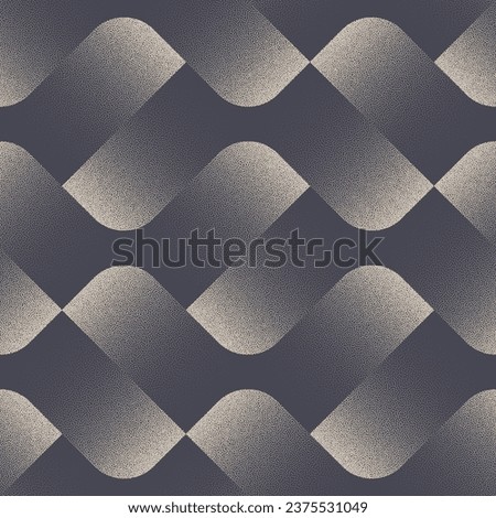 Contemporary Seamless Pattern Trend Vector Dot Work Classy Abstract Background. Endless Graphic Wavy Structure Abstraction Textile Design Repetitive Wallpaper. Half Tone Loopable Art Illustration