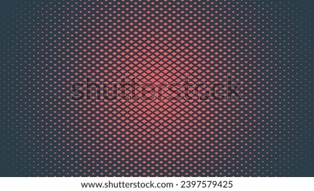 Checkered Rhombus Halftone Pattern Vector Radial Texture Classy Red Abstract Background. Subtle Textured Chequered Particles Pop Art Graphical Design. Half Tone Contrast Minimalist Art Wide Wallpaper