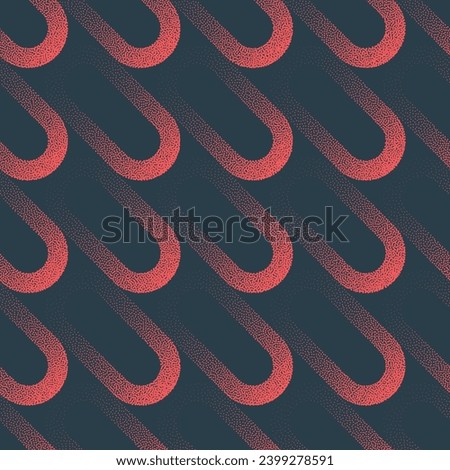 Dot Work Retro Chic Pale Red Tilted Lines Create a Fashionable Abstract Design. Contemporary Graphic Art for Classy Wallpaper and Textile Print. Halftone Art Mod Seamless Pattern with Retro Vibes