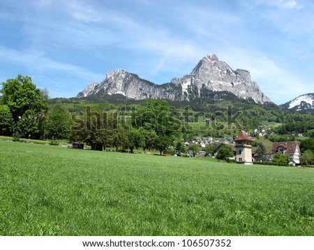 The Mythen mountains, above Schwyz, central Switzerland - Swiss knife valley