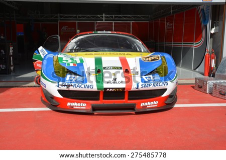 SPA-FRANCORCHAMPS, BELGIUM - APRIL 28: The No. 51 AF Corse Ferrari F458 Italia GT PRO car during round 2 of the FIA World Endurance Championship on April 28, 2015 in Spa-Francorchamps, Belgium.