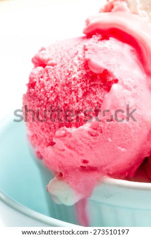 Ice Cream Balls Macro. Beautiful Scoops of Ice-Cream close up.