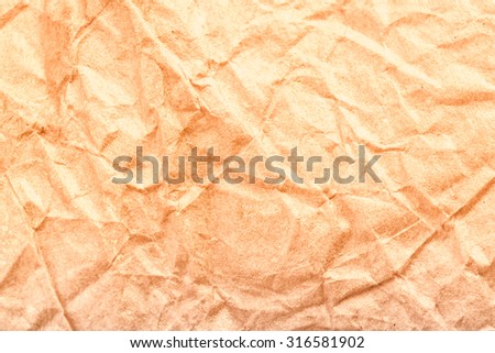 Colorful Crumpled recycled paper background texture. Vintage craft paper. Paper for package.