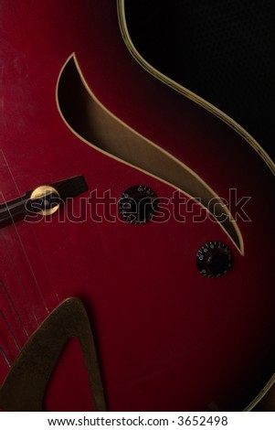 Close up of a jazz guitar