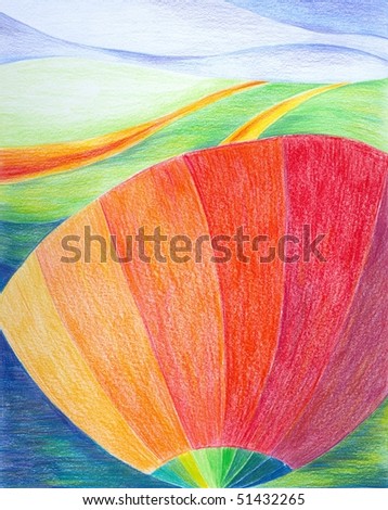 Abstract Landscape with poppy flower, created and done by the photographer
