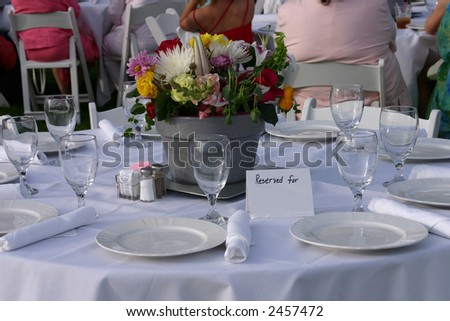 Reserved Table at a Wedding