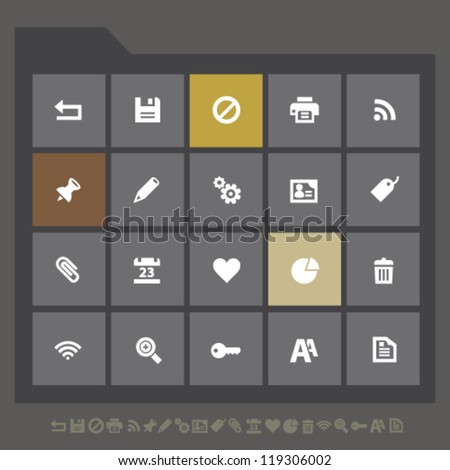 Modern office and web icons for mobile devices and contemporary interfaces, set 2