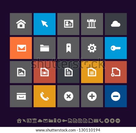 Modern web icons for mobile devices and contemporary interfaces, set 1