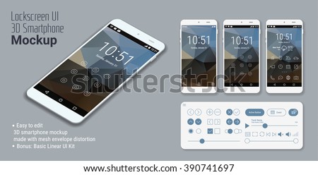 Lockscreen mobile UI smartphone mockup