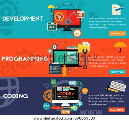 Programming, Development and Coding Concept Banners