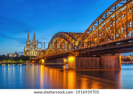 Similar – Image, Stock Photo Cologne cathedral and hohenzollern bridge Silhouette