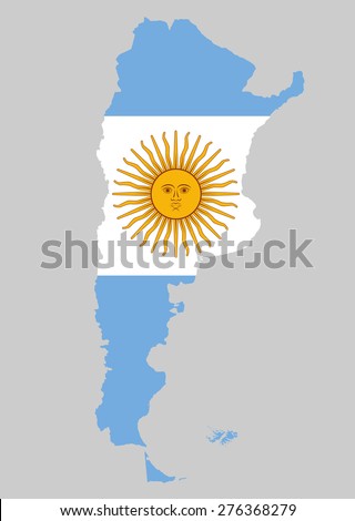 High detailed of Argentina vector illustration map with flag