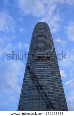 HONG KONG - APRIL 30:The outlook of IFC Tower in Hong Kong Island on 30 April 2013. A prominent landmark on Hong Kong Island