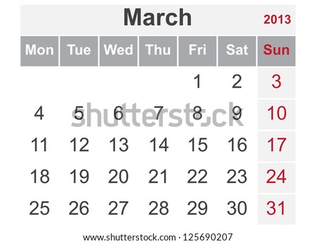 Editable Calendar March 2016 | Download Free Vector Art | Free-Vectors