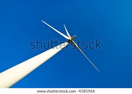 Looming view of an electricity generating windmill
