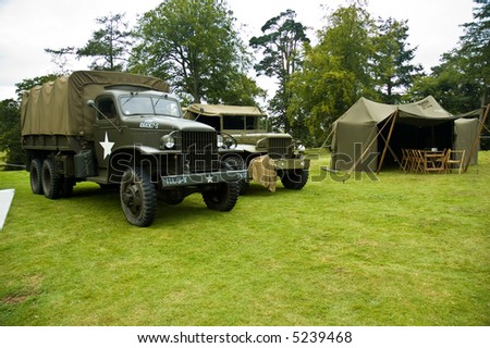 US Truck and jeep from the World War II era
