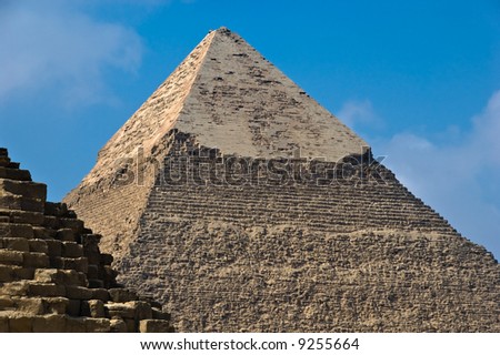 Classic Egyptian pyramid at Giza - religious structure signifying power over death