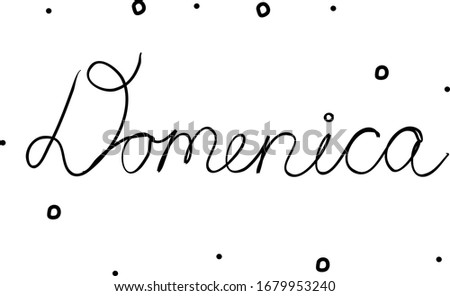 Domenica phrase handwritten with a calligraphy brush. Sunday in italian. Modern brush calligraphy. Isolated word black