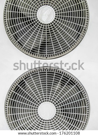 fan on condenser unit for air conditioner.