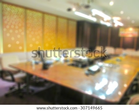 blur background :  Modern meeting room in company.