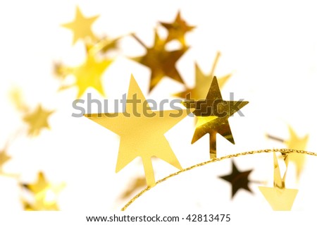Golden stars isolated on white background