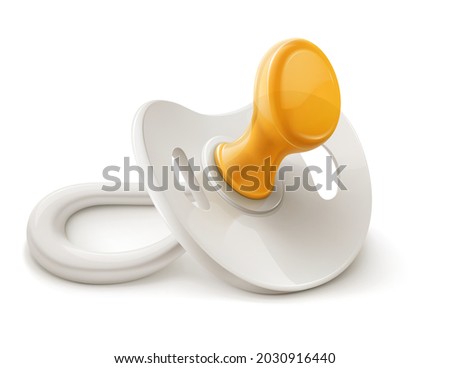 Vector illustration of a white pacifier.