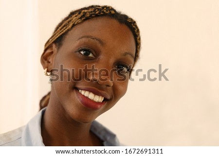 Image, Stock Photo smiling museum receptionist, havana