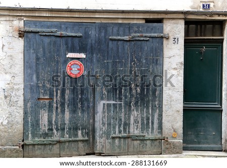BAYONNE,FRANCE-JUNE 13, 2015: Local  shops keep alive the typical French trade  on June 13, in Bayonne ,France.