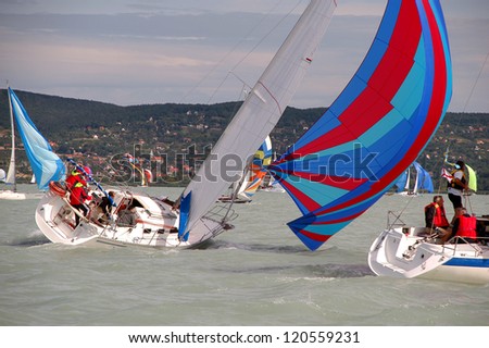 sailing boat in action