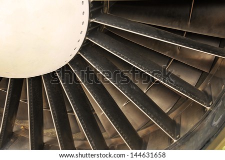 turbine blades jet engine aircraft detail