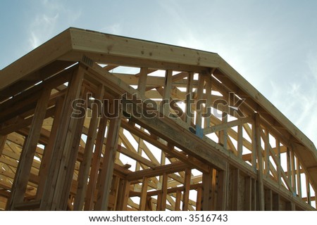 New residential construction home framing.